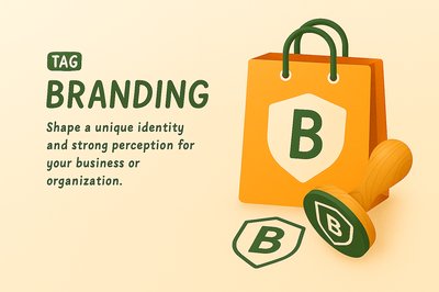 3D Branding Concept Illustration for Business Identity