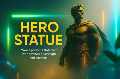 Heroic Neon Monument: A Symbol of Strength and Courage
