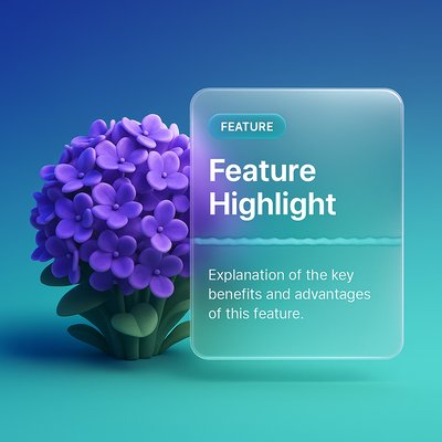 Vibrant Floral Bush with Transparent Feature Highlight