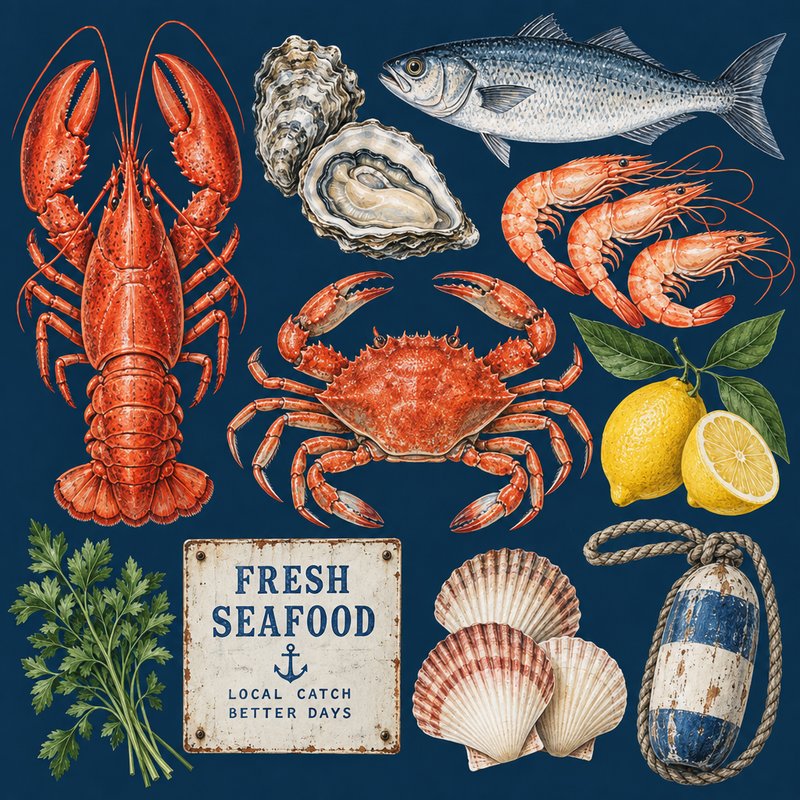 Seafood market design elements