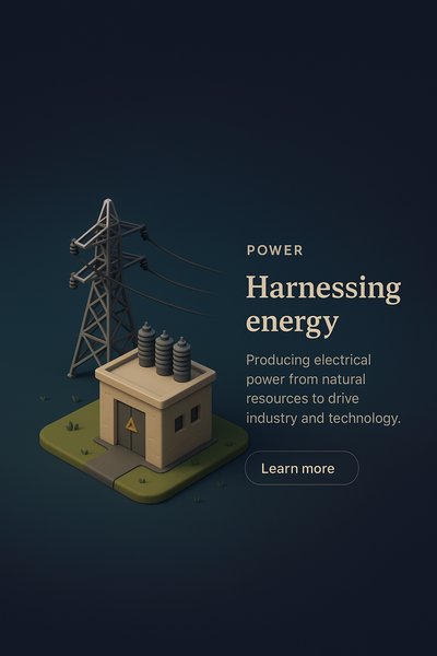 3D Scene of Power Generation: Harnessing Energy
