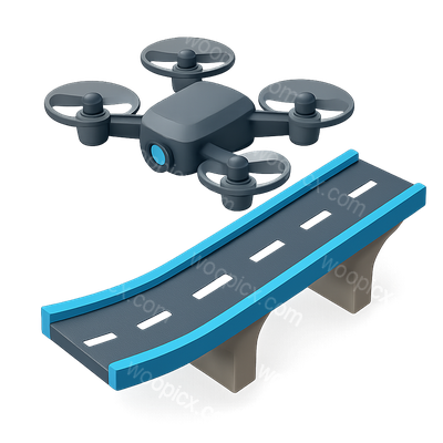 3D Icon of a Drone on a Highway Corridor