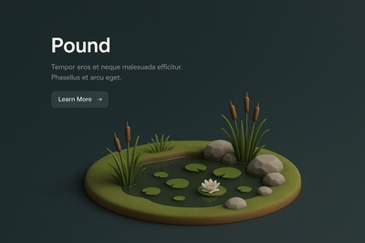 Detailed 3D Landscape Scene Featuring Pond and Vegetation