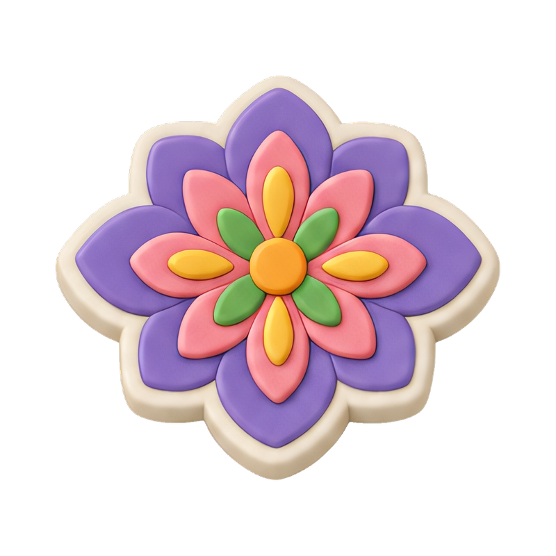 colorful rangoli flower pattern