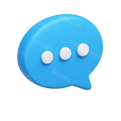 Stylized Blue Chat Bubble Icon with Three Dots