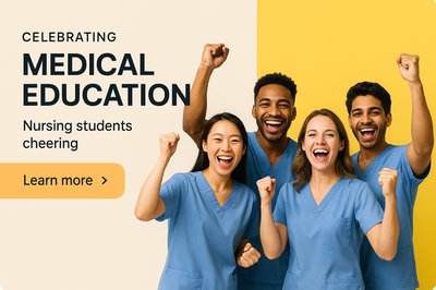 Diverse Nursing Celebration with Joyful Students in Uniform