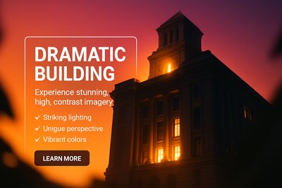 Dramatic Building Imagery with Striking Lighting and Colors