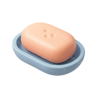 Stylish 3D Soap Bar Icon with Dish