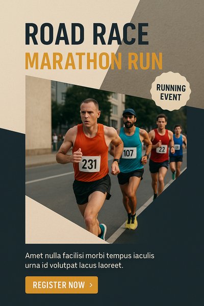 Exciting Road Race Marathon Event with Runners