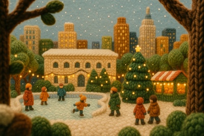 Cozy Yarn Park Scene for the Holidays