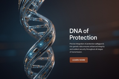 Hyperrealistic DNA Helix of Protection with Data Flow