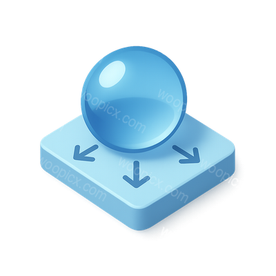 3D Hydrophobic Bead Icon with Isometric Design