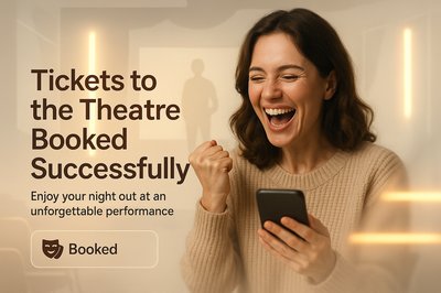 Theatre Ticket Booking Confirmation with Joyful Expression