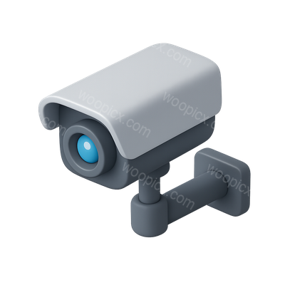 Stylish 3D Security Camera Icon Design