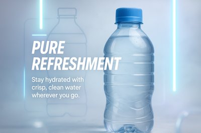 Water Bottle Product Image Featuring Refreshing Design