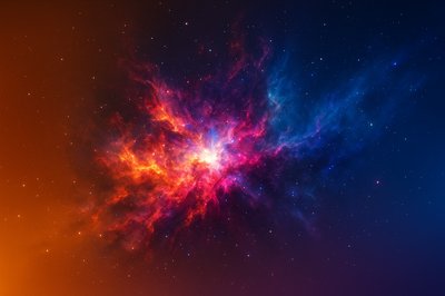 Vibrant Galactic Nebula in Colorful Space Background