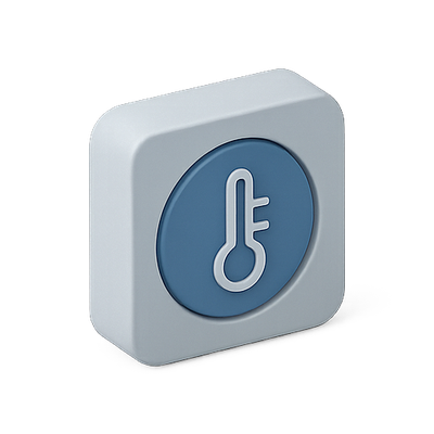 Stylized Thermometer Icon with Flat Design