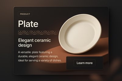 3D Illustration of an Elegant Ceramic Plate with Design Elements