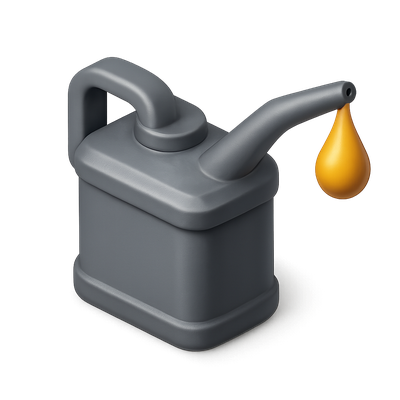 Stylized 3D Oil Can with Drip in Isometric View