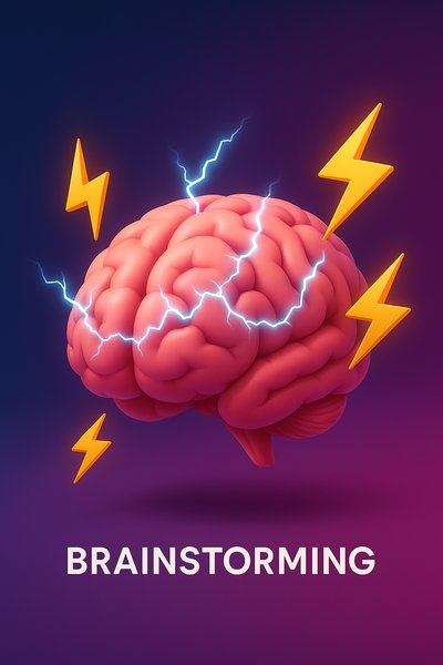 Dynamic 3D Cartoon Brain with Lightning Effects