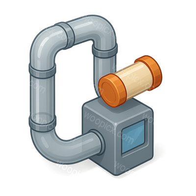 Stylish 3D Pneumatic Icon with Isometric Design