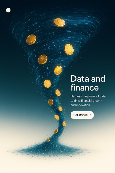 Dynamic Tornado of Data and Finance Illustration