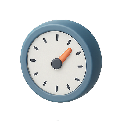 Stylized Clock Icon with Minimalist Design