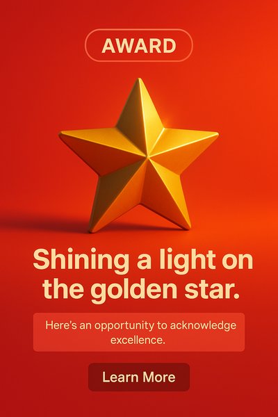 Award Announcement Graphic Featuring a Golden Star