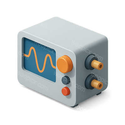 Stylized 3D Signal Generator Icon with Isometric Design
