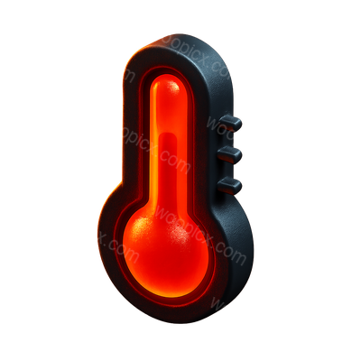 Stylish 3D Thermometer Icon with Dramatic Effect