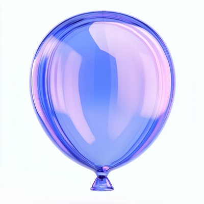 Stylized Transparent Balloon with Gradient Colors