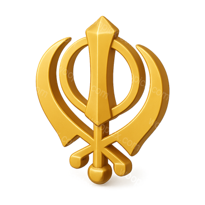 3D Khanda Icon with Volumetric Effect