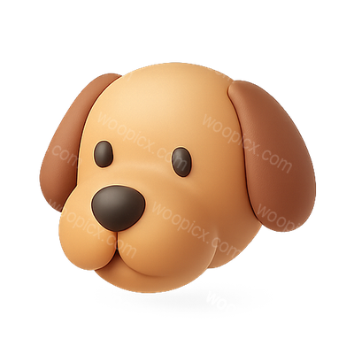 Cute 3D Dog Emoji Icon for Digital Use