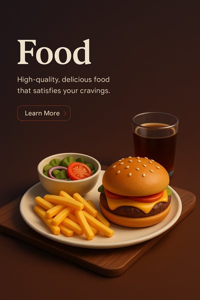 Detailed 3D Food Scene with Realistic Elements