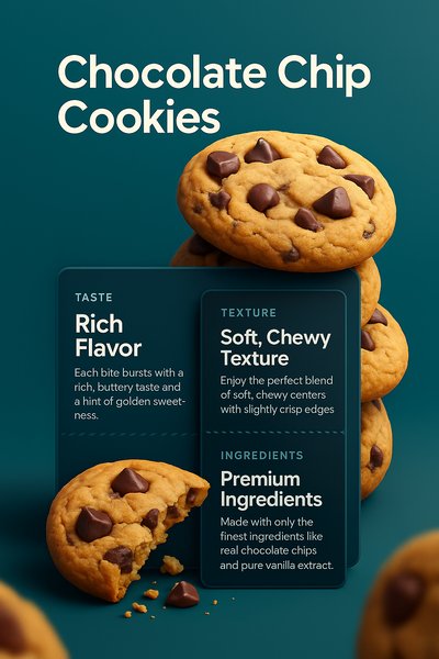 Delicious Chocolate Chip Cookies 3D Composition