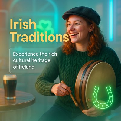 Celebratory Image of Irish Cultural Heritage and Traditions