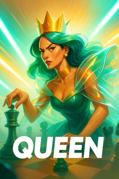 Neon Queen: Dynamic Illustration with Luminous Accents