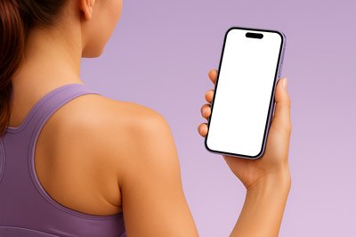 Sporty Woman Holding a Phone in Dynamic Pose