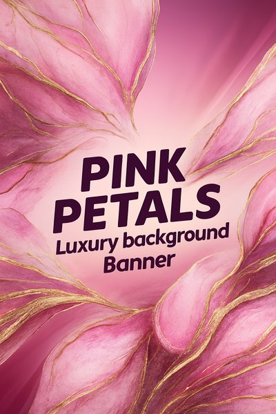 Elegant Pink Petals with Gold Accents for Luxury Background