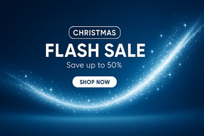 Christmas Flash Sale Promotional Banner with Sparkling Effects