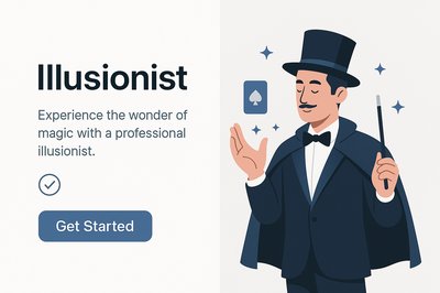 Professional Landing Page Design for Illusionist Services