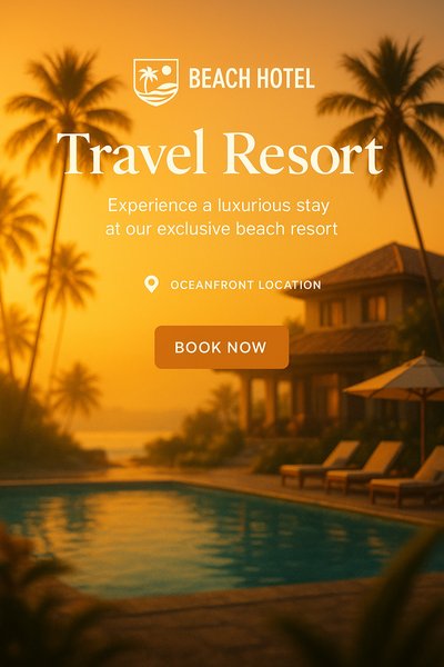 Luxurious Beach Hotel Resort Advertisement
