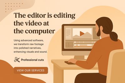 Boho Style Landing Page Design for Video Editing Services