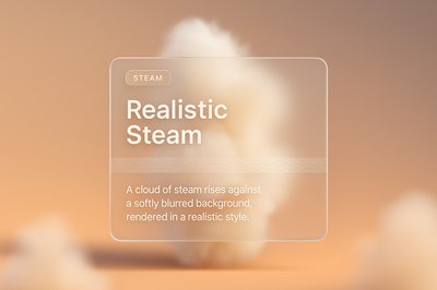 Realistic 3D Steam on Soft Gradient Background