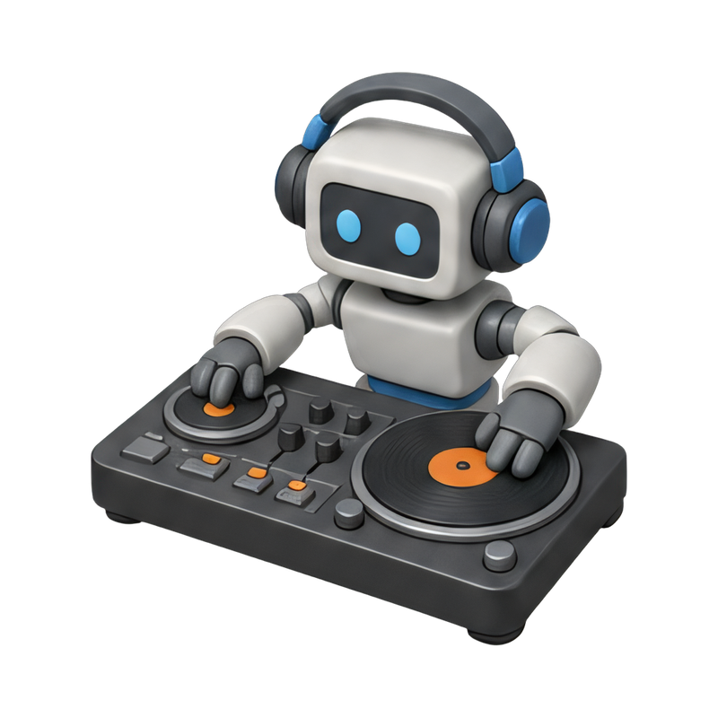 robot DJ mixing tracks