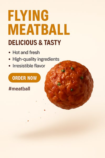 Promotional Graphic for Delicious Meatball Dish