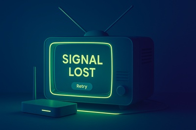 Realistic Depiction of Signal Loss with Neon Accents