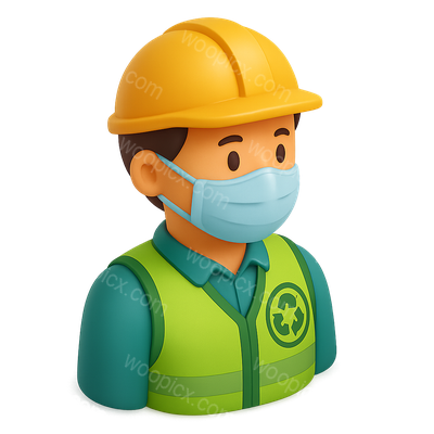 3D Health Officer Icon in Isometric View