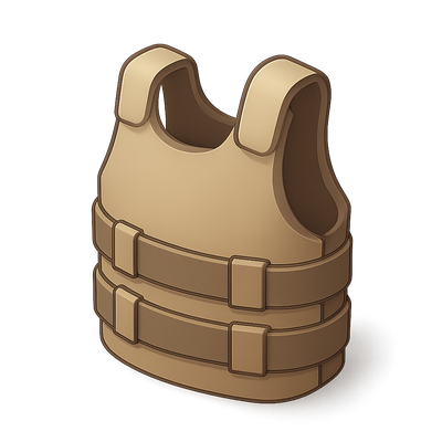 Stylized 3D Icon of a Tactical Vest