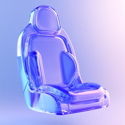 Futuristic Transparent Chair Design Render